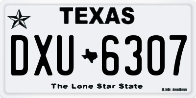 TX license plate DXU6307