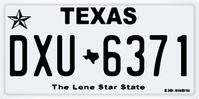 TX license plate DXU6371