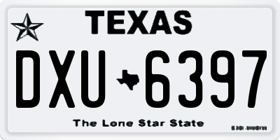TX license plate DXU6397
