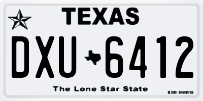 TX license plate DXU6412