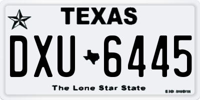 TX license plate DXU6445