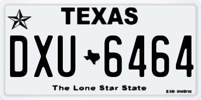 TX license plate DXU6464