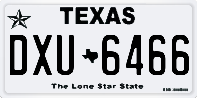 TX license plate DXU6466