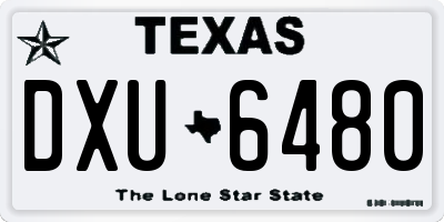 TX license plate DXU6480