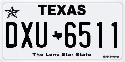 TX license plate DXU6511