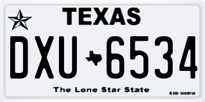 TX license plate DXU6534