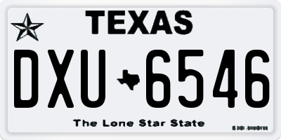 TX license plate DXU6546