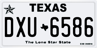 TX license plate DXU6586