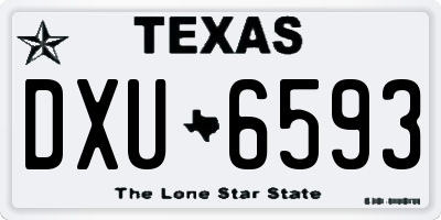 TX license plate DXU6593