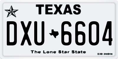 TX license plate DXU6604
