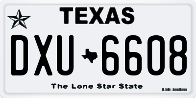 TX license plate DXU6608