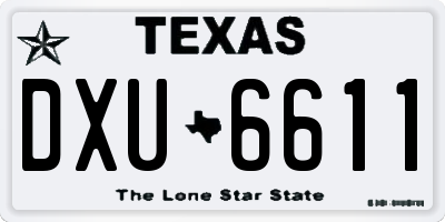 TX license plate DXU6611