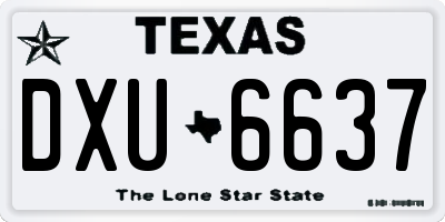 TX license plate DXU6637