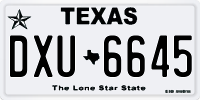 TX license plate DXU6645
