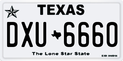 TX license plate DXU6660