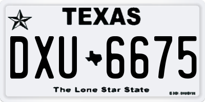 TX license plate DXU6675
