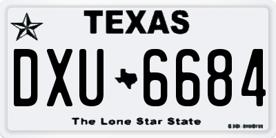 TX license plate DXU6684