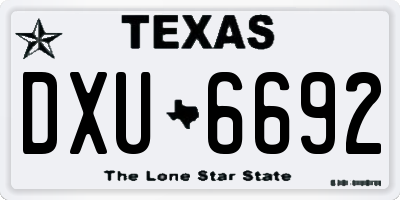 TX license plate DXU6692