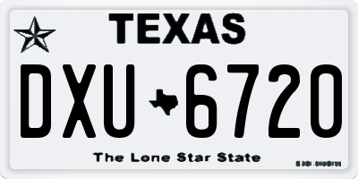 TX license plate DXU6720