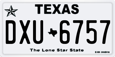 TX license plate DXU6757