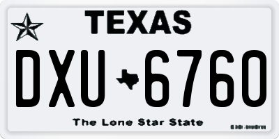 TX license plate DXU6760