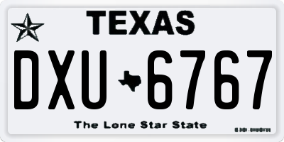 TX license plate DXU6767