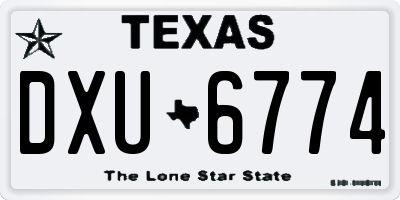 TX license plate DXU6774