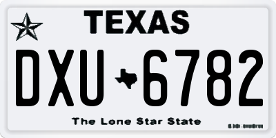 TX license plate DXU6782