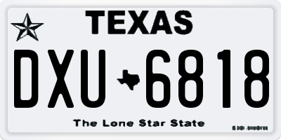 TX license plate DXU6818