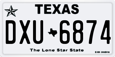 TX license plate DXU6874