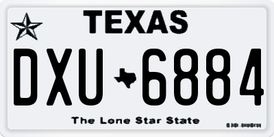 TX license plate DXU6884