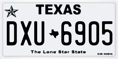 TX license plate DXU6905