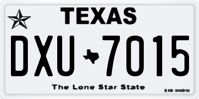 TX license plate DXU7015