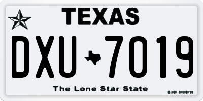 TX license plate DXU7019