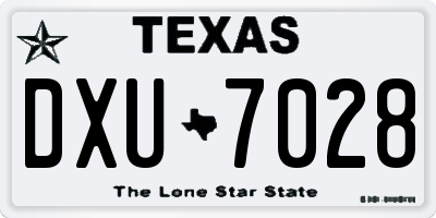 TX license plate DXU7028