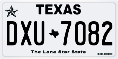 TX license plate DXU7082