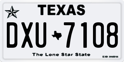 TX license plate DXU7108