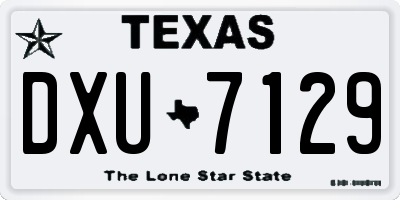TX license plate DXU7129