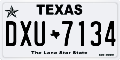 TX license plate DXU7134