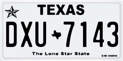 TX license plate DXU7143