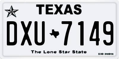 TX license plate DXU7149