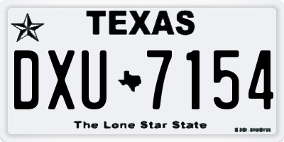 TX license plate DXU7154