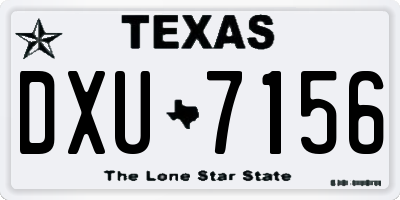 TX license plate DXU7156
