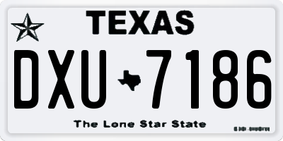 TX license plate DXU7186