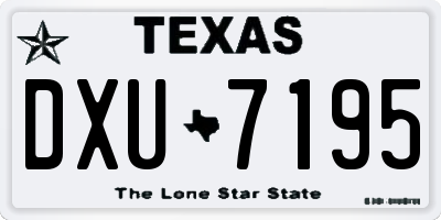 TX license plate DXU7195