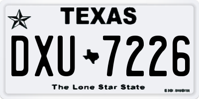 TX license plate DXU7226