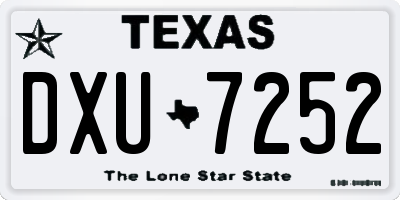 TX license plate DXU7252