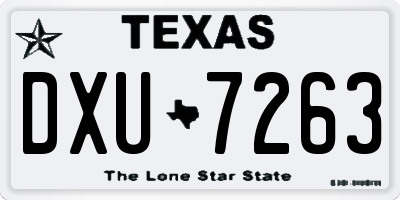 TX license plate DXU7263