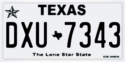 TX license plate DXU7343