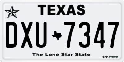 TX license plate DXU7347